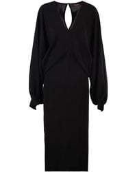 Max Mara - Mseaccento V-Neck Midi Dress - Lyst
