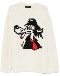 Amiri - Wolf-Intarsia Crew-Neck Sweater - Lyst