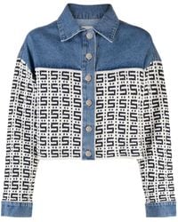 Sandro - Giacca denim a coste crop - Lyst