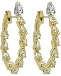 Jewels Aficionado - ダイヤモンド フープピアス 18kイエローゴールド - Lyst