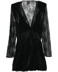 Just Cavalli - Lace V-Neck Mini Dress - Lyst