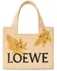Loewe - Borsa Tote Font Piccola Con Logo Ricamato - Lyst