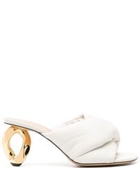 JW Anderson - Chain Heel 95mm Leather Mules - Lyst