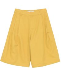 Tela - Pleated-Design Shorts - Lyst