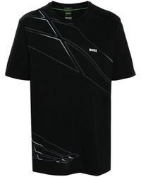 BOSS - T-Shirt mit abstraktem Print - Lyst