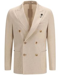 Lardini - Double-Breasted Patch-Pocket Blazer - Lyst