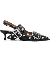 Ganni - Polka-Dot Buckle Pumps - Lyst