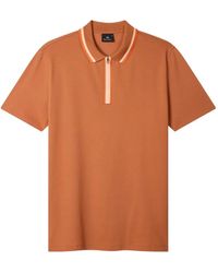 Paul Smith - Striped-Collar Cotton Polo Shirt - Lyst