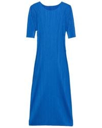 Pleats Please Issey Miyake - Abito Monthly Colors: August Midi Plissettato - Lyst