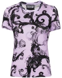 Versace - Barocco-print Cotton T-shirt - Lyst