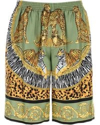 Versace - Printed Silk Bermuda Shorts - Lyst