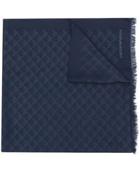 Emporio Armani Fular con logo en jacquard - Azul