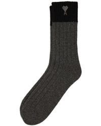 Ami Paris - Ami De Coeur Embroidered Socks - Lyst