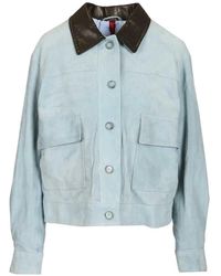 Blusotto - Matilde Contrast-Collar Jacket - Lyst