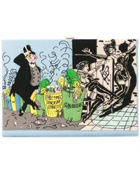 Olympia Le-Tan Felt Patch Book Clutch - Blue