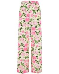 Liu Jo - Floral-Print Wide-Leg Trousers - Lyst