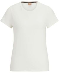 BOSS - T-shirt con logo goffrato - Lyst