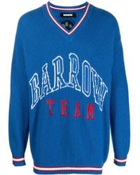 Barrow - Intarsia-Logo V-Neck Jumper - Lyst