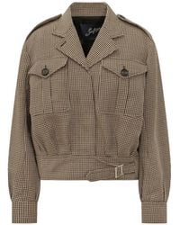 The Seafarer - Houndstooth-Pattern Belted Jacket - Lyst