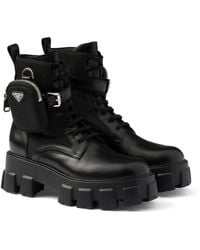 Prada Jacquard Boots in Black | Lyst