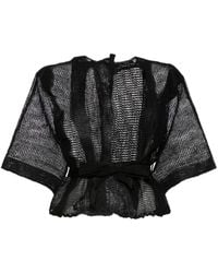 Pierantoniogaspari - Belted Open-knit Cardigan - Lyst
