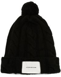 Victoria Beckham - Cable-Knit Wool Beanie - Lyst