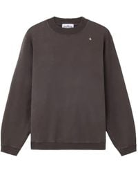Stone Island - Charcoal Elastane Cotton Sweatshirt - Lyst