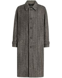 Dolce & Gabbana - Manteau En Laine Mélangée À Simple Boutonnage Et Chevrons - Lyst