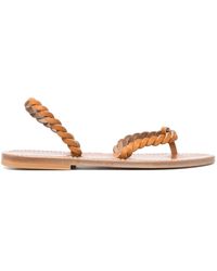 K. Jacques - Braided Leather Thong Sandals - Lyst