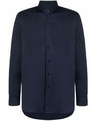 Xacus - Curved-Hem Buttoned-Up Shirt - Lyst