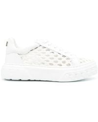 Casadei - Cut-Out Low-Top Leather Sneakers - Lyst