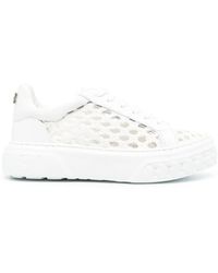 Casadei - Cut-Out Low-Top Leather Sneakers - Lyst