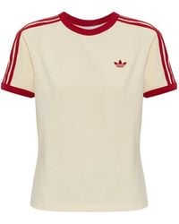 adidas - 3 Stripes Slim Fit Striped-Details T-Shirt - Lyst