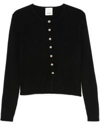 Allude - Ribbed-Knit Button-Up Cardigan - Lyst