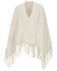 Peserico - Sequin-Embellished Fringed Cape - Lyst