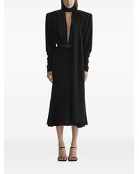 Mugler - Zwarte Jurk Met Sjaal - Lyst