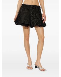 AVAVAV - Crinkled-Effect Tulle-Trim Mini Skirt - Lyst