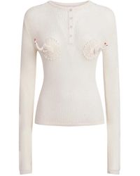 Moschino - Pure Cotton Mesh Knitt Sweater - Lyst