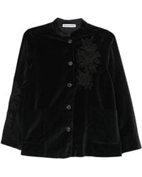 ROSSO35 - Floral-Embroidered Velvet Jacket - Lyst