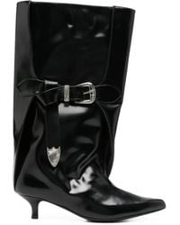 Toga - Buckle-Detail Leather Boots - Lyst