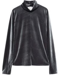forte_forte - Roll-Neck Velvet T-Shirt - Lyst