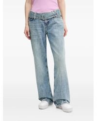 HUGO - Belted Flared-Leg Jeans - Lyst