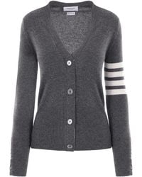 Thom Browne - Striped Detailing Cardigan - Lyst