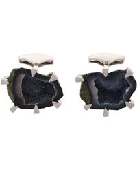 Tateossian Bouton de manchette Claw Set Geode - Bleu