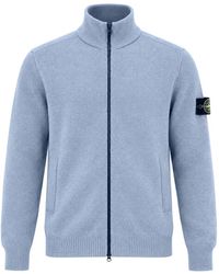 Stone Island - Logo-Patch Zip-Up Cardigan - Lyst