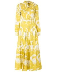 Valentino Garavani - Printed Silk Twill Dress - Lyst