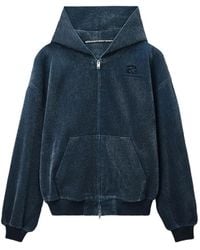 Alexander Wang - Brushed Denim Oversized Hoodie - Lyst
