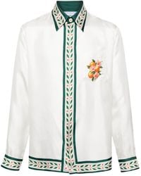 Casablancabrand - Oranges En Fleur Silk Shirt - Lyst
