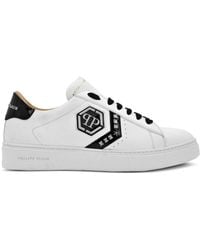 Philipp Plein - Leather Logo-Patch Sneakers - Lyst