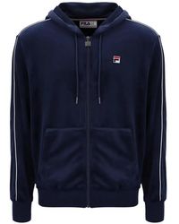 Fila - Italo Velour-Piping Hoodie - Lyst